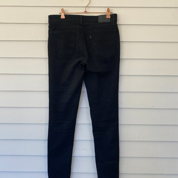 Levis 711 Skinny Jeans Womens 29 Black Denim Mid Rise Stretch Everyday Casual - Picture 3 of 5